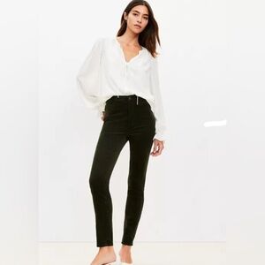 NEW W TAGS LOFT CORDUROY PANTS DARK CAPER GREEN 10/30